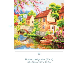Kit de Point de Croix Extra Large Maison - 50 x 50 cm – Trimits - Kit Broderie Extra-Large Idéal pour les Passionnés