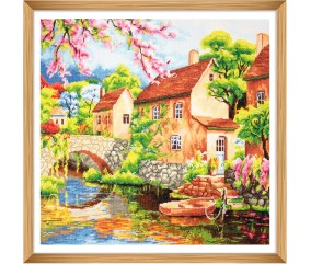 Kit de Point de Croix Extra Large Maison - 50 x 50 cm – Trimits - Kit Broderie Extra-Large Idéal pour les Passionnés