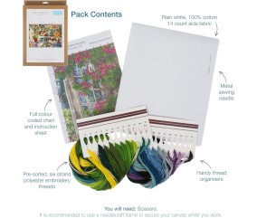 Kit Point de Croix Extra-Large Le Paradis du Jardinier - 66 x 51 cm – Trimits - Idéal pour les Passionnés