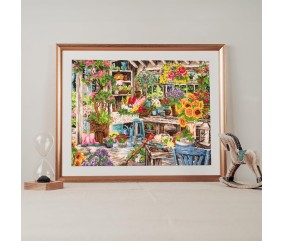 Kit Point de Croix Extra-Large Le Paradis du Jardinier - 66 x 51 cm – Trimits - Idéal pour les Passionnés