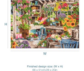 Kit Point de Croix Extra-Large Le Paradis du Jardinier - 66 x 51 cm – Trimits - Idéal pour les Passionnés