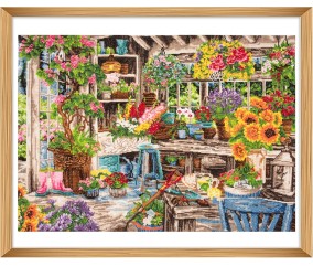 Kit Point de Croix Extra-Large Le Paradis du Jardinier - 66 x 51 cm – Trimits - Idéal pour les Passionnés