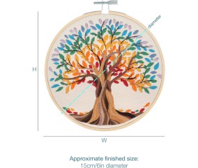Kit de Broderie “L’Arbre de Vie” avec Cercle en Bambou 15 cm – Trimits