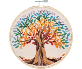 Kit de Broderie “L’Arbre de Vie” avec Cercle en Bambou 15 cm – Trimits