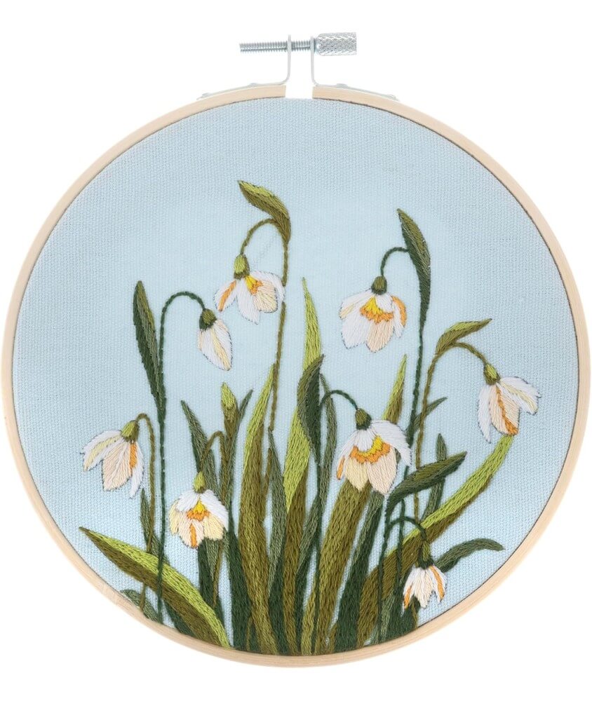 Kit de Broderie Perce-Neige – Cercle en Bambou 15 cm – Trimits Kit de Broderie Perce-Neige – Cercle en Bambou 15 cm – Trimits