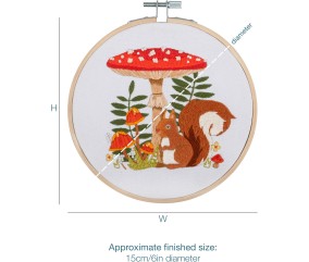 Kit de Broderie Écureuil – Cercle Bambou 15 cm – Trimits