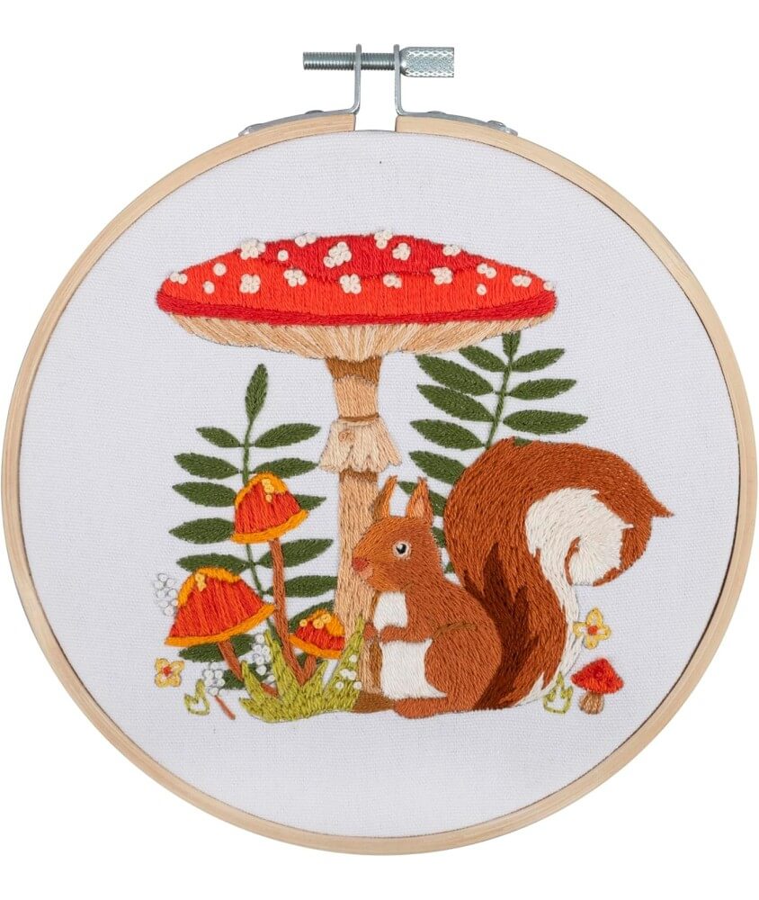 Kit de Broderie Écureuil – Cercle Bambou 15 cm – Trimits Kit de Broderie Écureuil – Cercle Bambou 15 cm – Trimits
