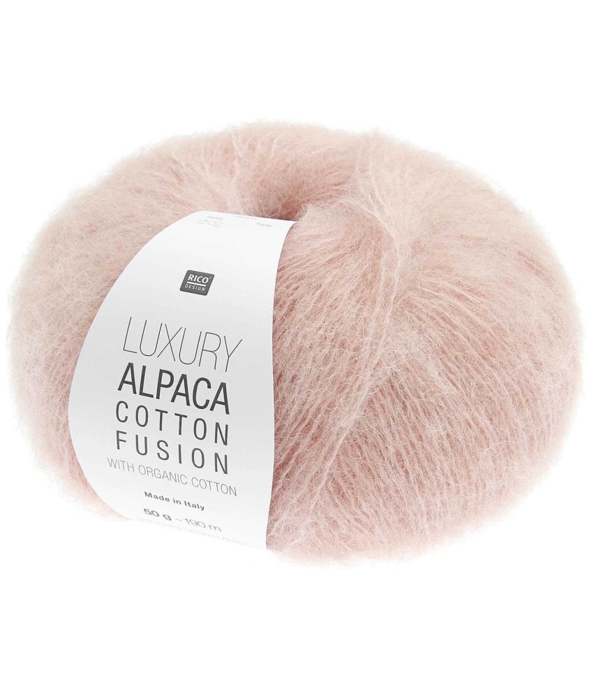Coton bio à Tricoter & alpaga LUXURY ALPACA COTTON FUSION – Rico Design – La rencontre parfaite - 02 Abricot