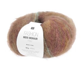 Pelote de laine et mohair FASHION MERI MOHAIR PRINT - Douceur luxueuse, effet rayé & finition vaporeuse - Rico Design