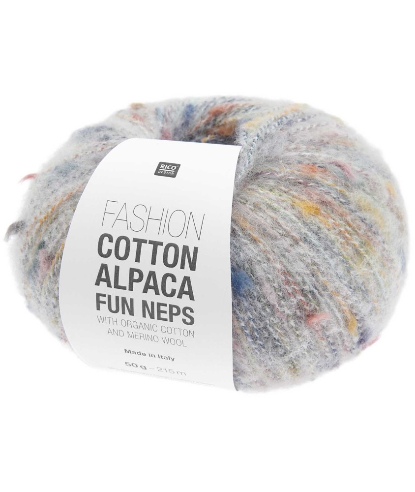 Pelote de coton, mérino et alpaga FASHION COTTON ALPACA FUN NEPS – Rico Design Pelote de coton, mérino et alpaga FASHION COTTON ALPACA FUN NEPS – Rico Design