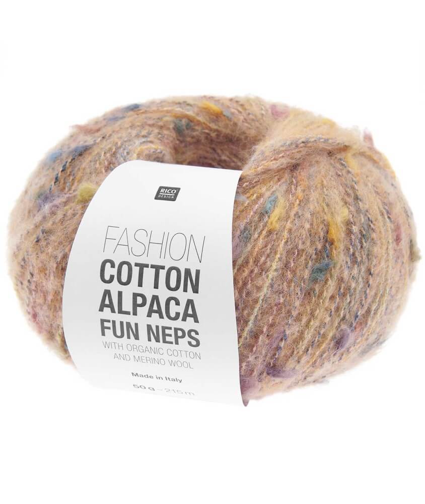 Pelote de coton, mérino et alpaga FASHION COTTON ALPACA FUN NEPS – Rico Design
