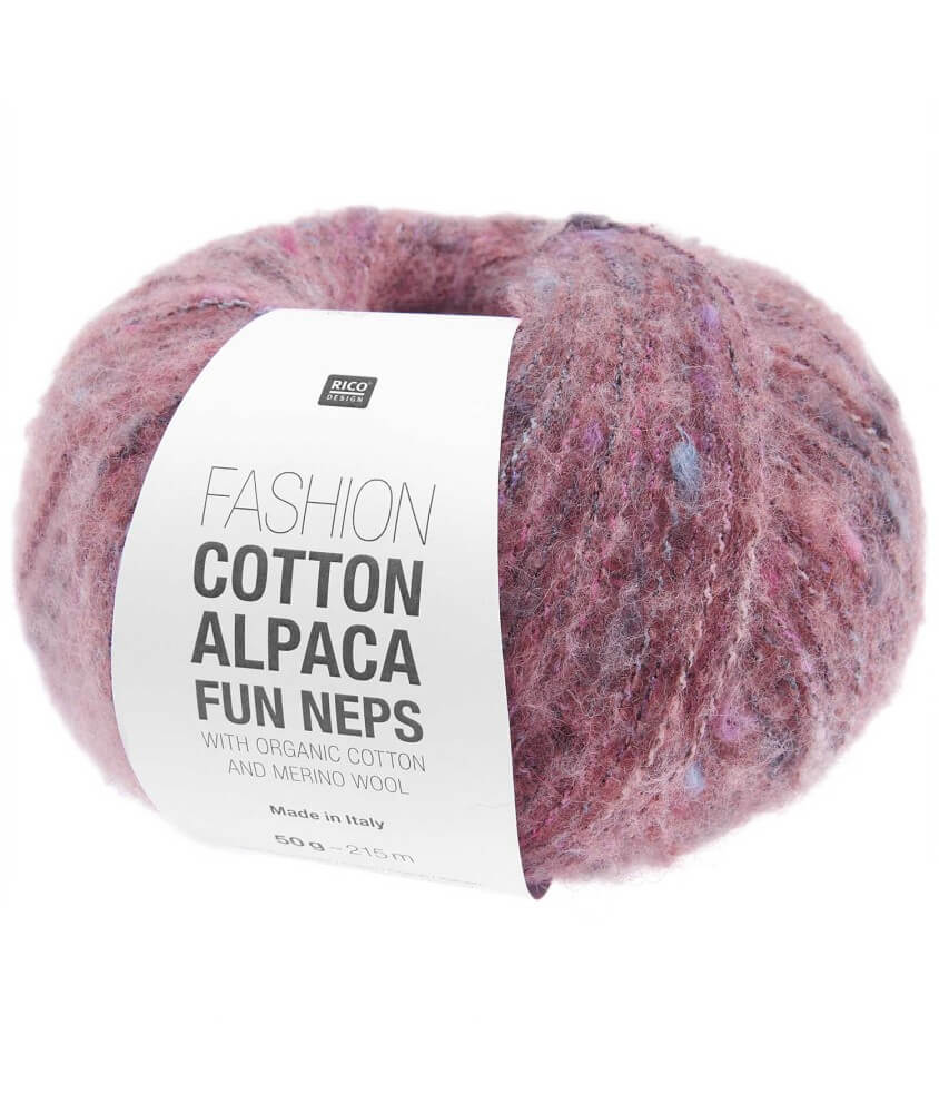 Pelote de coton, mérino et alpaga FASHION COTTON ALPACA FUN NEPS – Rico Design