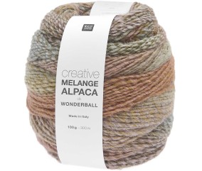 Pelote de laine et alpaga CREATIVE MELANGE ALPACA WONDERBALL DK - 100gr - Rico Design