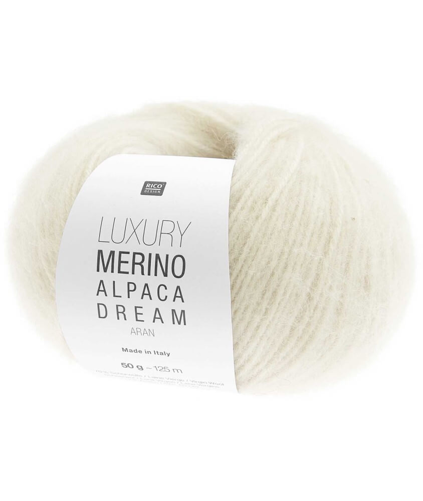 Pelote de laine et alpaga LUXURY MERINO ALPAGA DREAM ARAN - Rico Design - Le fil noble et volumineux au toucher cocooning
