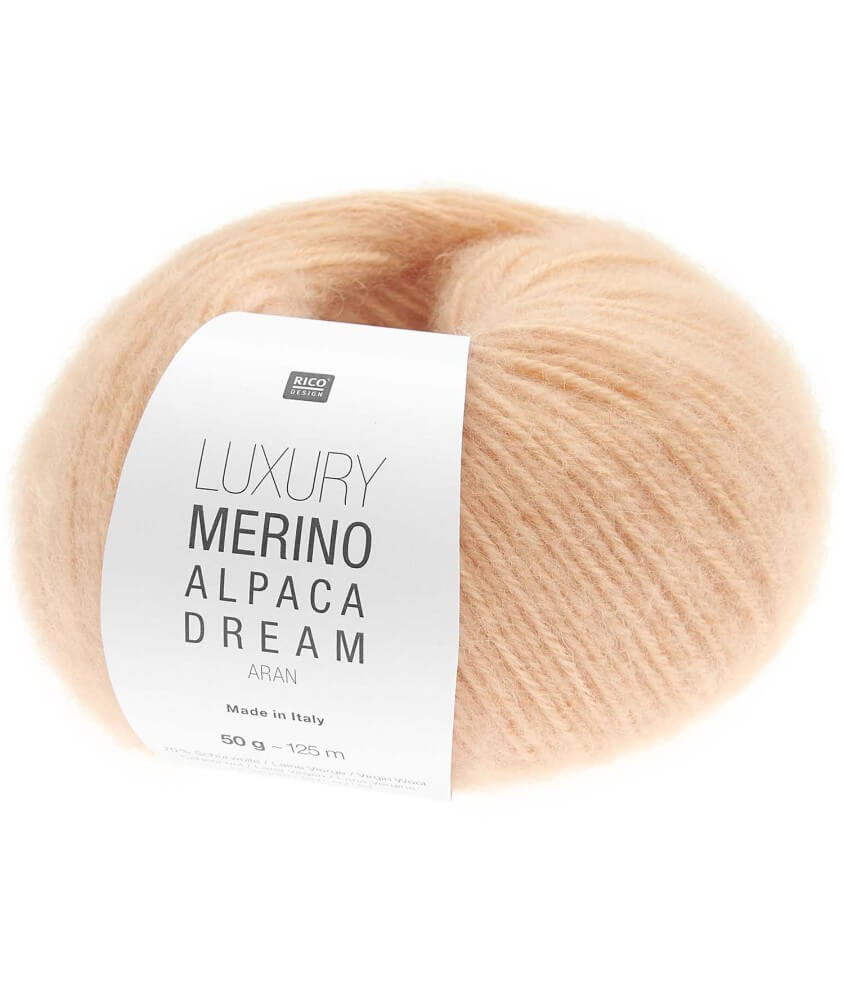 Pelote de laine et alpaga LUXURY MERINO ALPAGA DREAM ARAN - Rico Design - Le fil noble et volumineux au toucher cocooning
