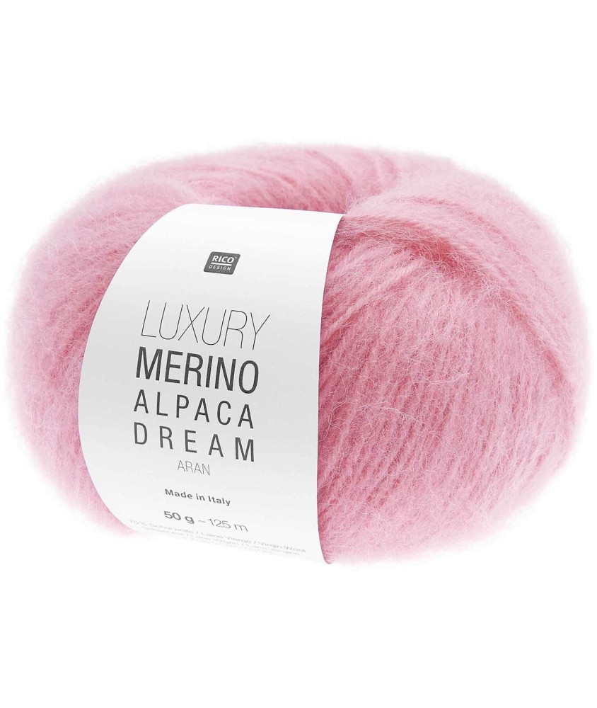Pelote de laine et alpaga LUXURY MERINO ALPAGA DREAM ARAN - Rico Design - Le fil noble et volumineux au toucher cocooning