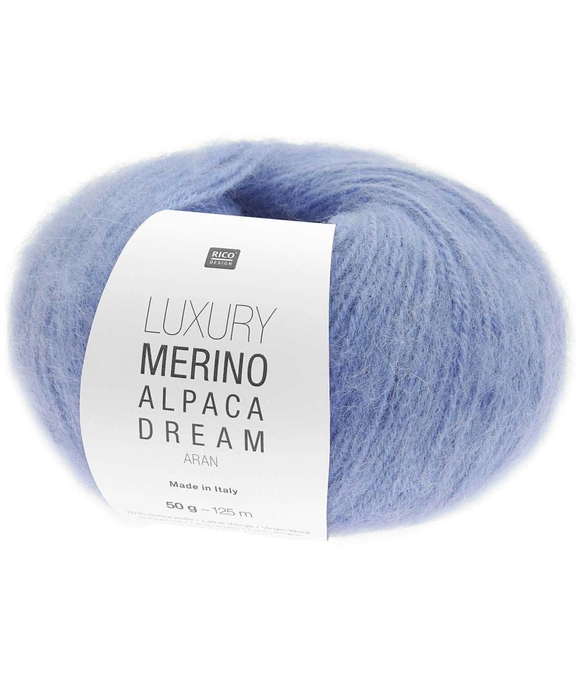 Pelote de laine et alpaga LUXURY MERINO ALPAGA DREAM ARAN - Rico Design - Le fil noble et volumineux au toucher cocooning