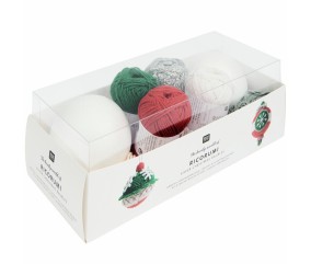 Kit de crochet Ricorumi Variation Argent – Boules de Noël festives x2 – Rico Design