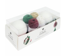 Kit de crochet Ricorumi Variation Or – Boules de Noël festives x2 – Rico Design