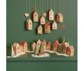 Kit de Bricolage Calendrier de l’Avent – Maisons & Sapins à Personnaliser – Rico Design