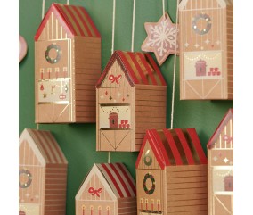 Kit de Bricolage Calendrier de l’Avent – Maisons & Sapins à Personnaliser – Rico Design