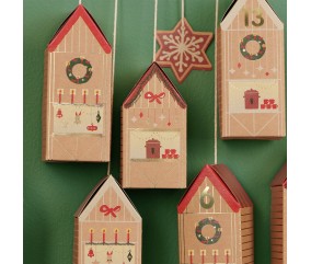 Kit de Bricolage Calendrier de l’Avent – Maisons & Sapins à Personnaliser – Rico Design