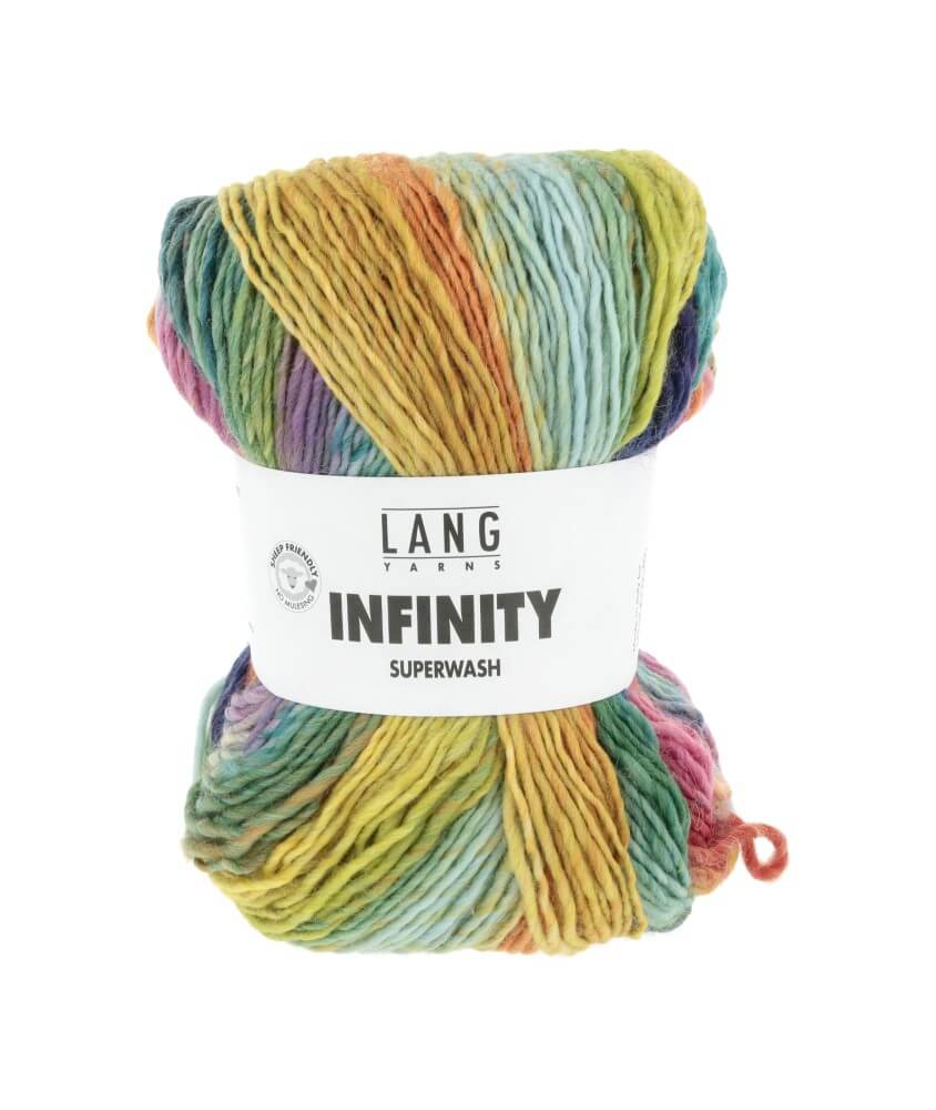 Pelote de Laine INFINITY – Lang Yarns - 100% Mérinos Extrafine – Superwash - Couleurs aléatoires, rendu artistique unique