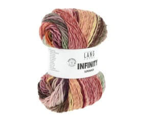 Pelote de Laine INFINITY - 100gr - Lang Yarns - 100% Mérinos Extrafine Superwash - Couleurs aléatoires, rendu artistique unique