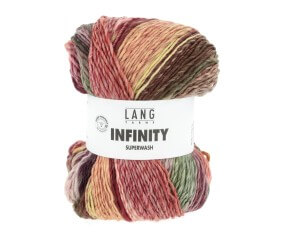 Pelote de Laine INFINITY - 100gr - Lang Yarns - 100% Mérinos Extrafine Superwash - Couleurs aléatoires, rendu artistique unique