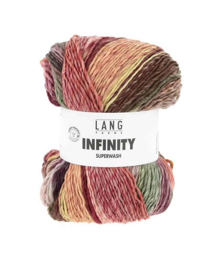 Pelote de Laine INFINITY - 100gr - Lang Yarns - 100% Mérinos Extrafine Superwash - Couleurs aléatoires, rendu artistique unique