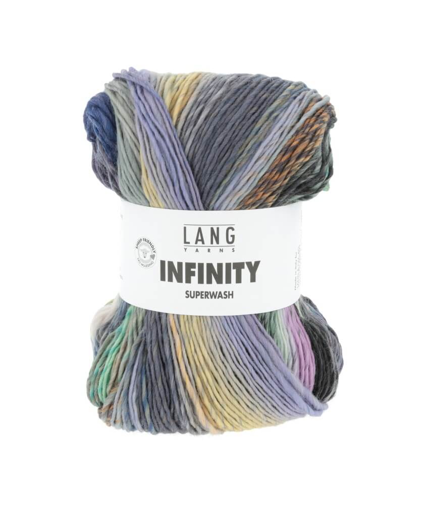 Pelote de Laine INFINITY - 100gr - Lang Yarns - 100% Mérinos Extrafine Superwash - Couleurs aléatoires, rendu artistique unique
