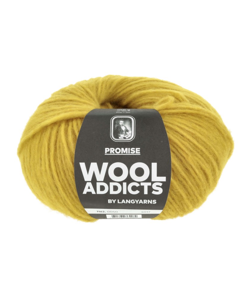 Pelote de laine PROMISE de Wool Addicts - 100gr – Laine Mérinos Extrafine & Polyamide - 50 Jaune