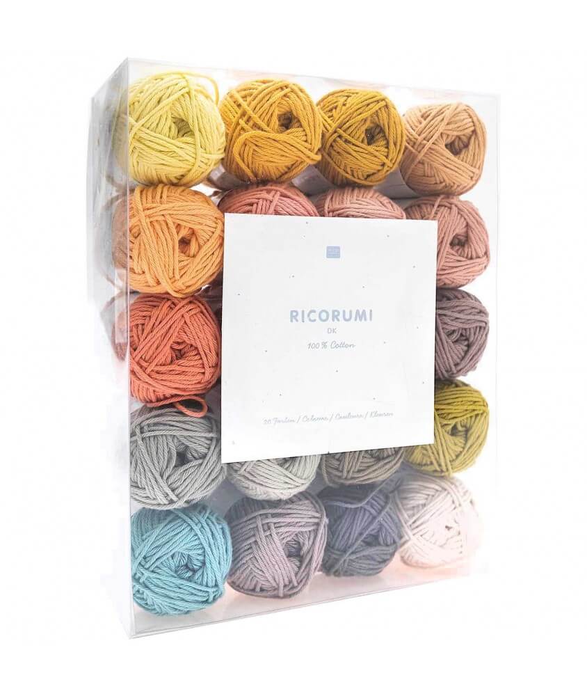 Kit nouveaux coloris 20 Pelotes de coton RICORUMI dk- Rico Design