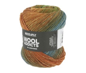 Pelote de laine MOVE 6 fils – 100 gr - Wool Addict - Spécial chaussettes - Ultra-résistante & respirante