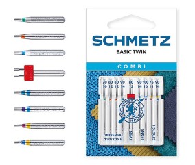 Assortiment de 9 aiguilles + 1 aiguille double pour machine - Schmetz