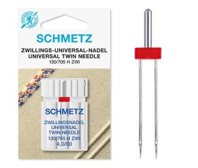 Aiguilles universelle double - Dimension 4,0/80 - 130/705H ZWI - 1 Pce - schmetz
