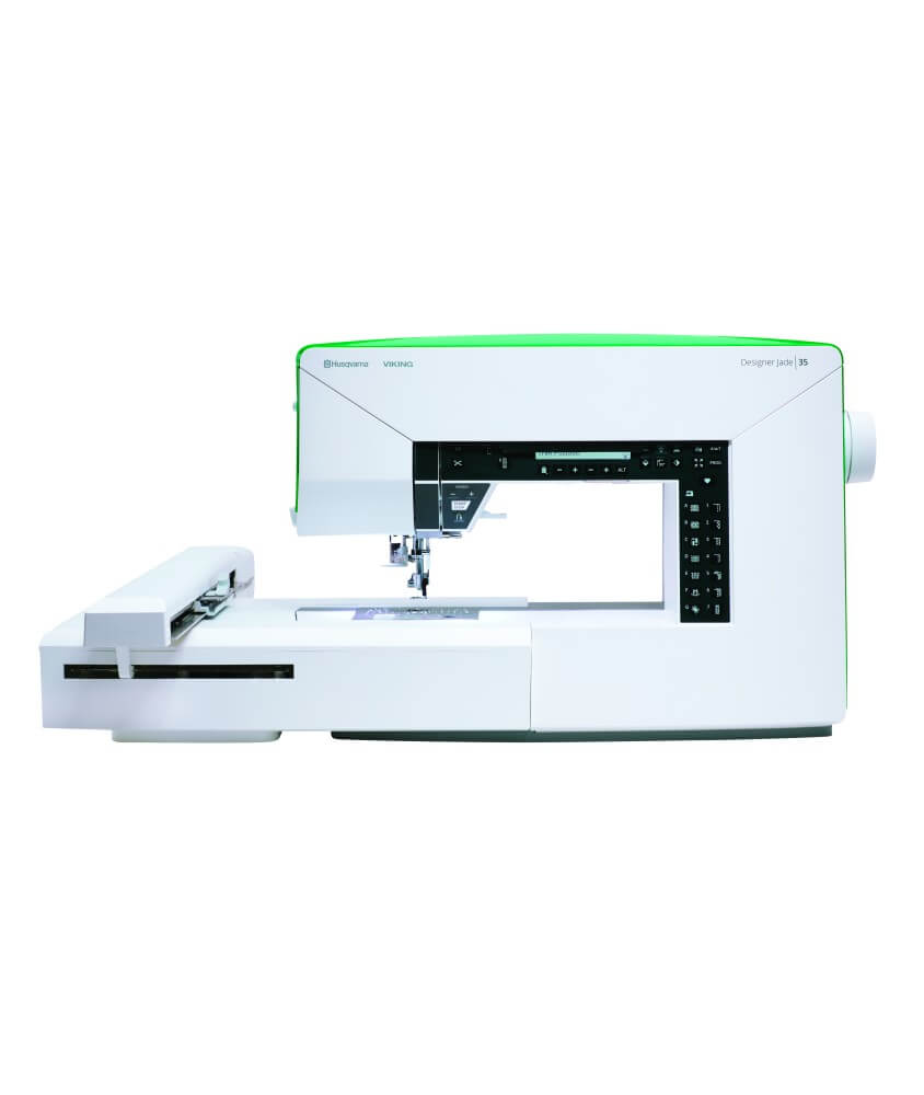 Machine à coudre & broder DESIGNER JADE 35 + UB – 120 points, 70 motifs, champ 240 × 150 mm - HUSQVARNA VIKING Machine à coudre & broder DESIGNER JADE 35 + UB – 120 points, 70 motifs, champ 240 × 150 mm - HUSQVARNA VIKING