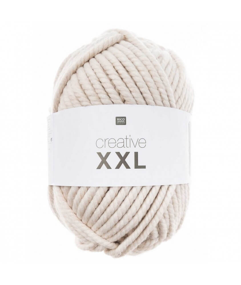 Pelote de laine à tricoter CREATIVE XXL 1000 gr ! - Rico Design 01 écru sperenza