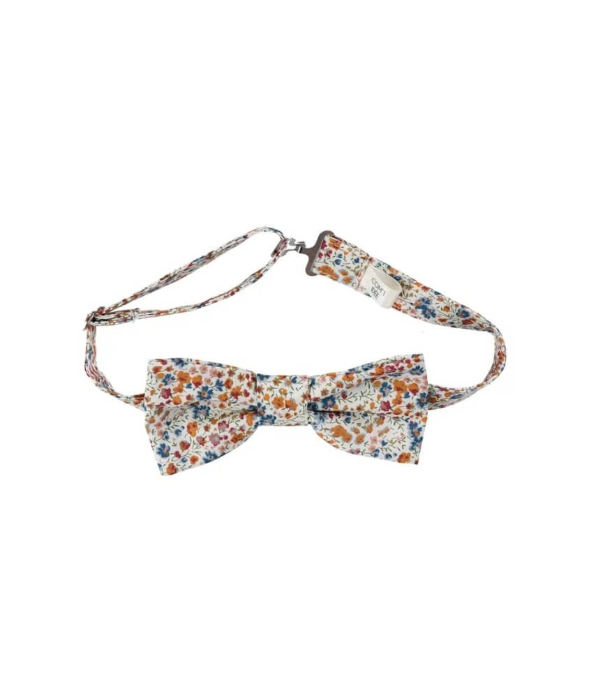 Kit nœud papillon + pochette en tissu Liberty - Tom - Com'1
