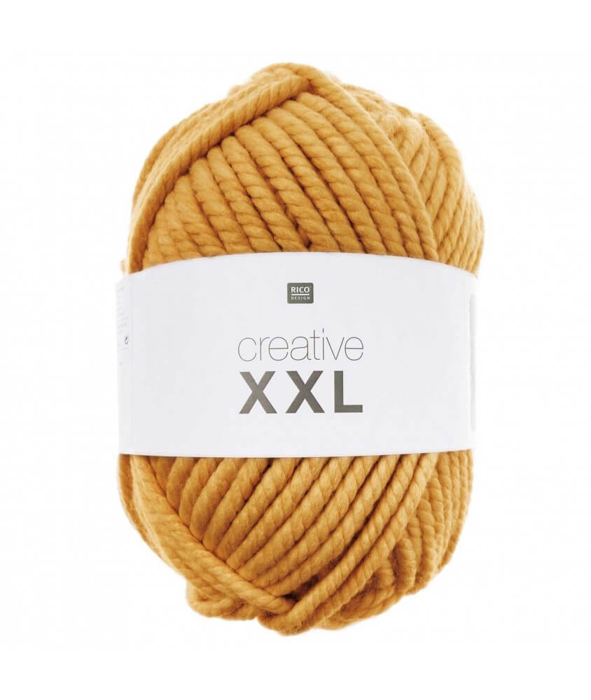 Pelote de laine à tricoter CREATIVE XXL 1000 gr ! - Rico Design 04 marron moutarde sperenza