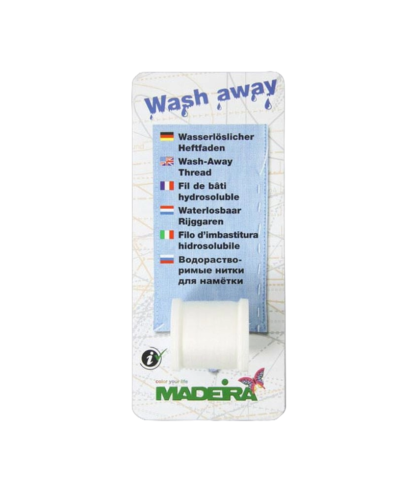 Fil à bâtir hydrosoluble Wash Away - 200 m - Disparaît à l’eau - Madeira