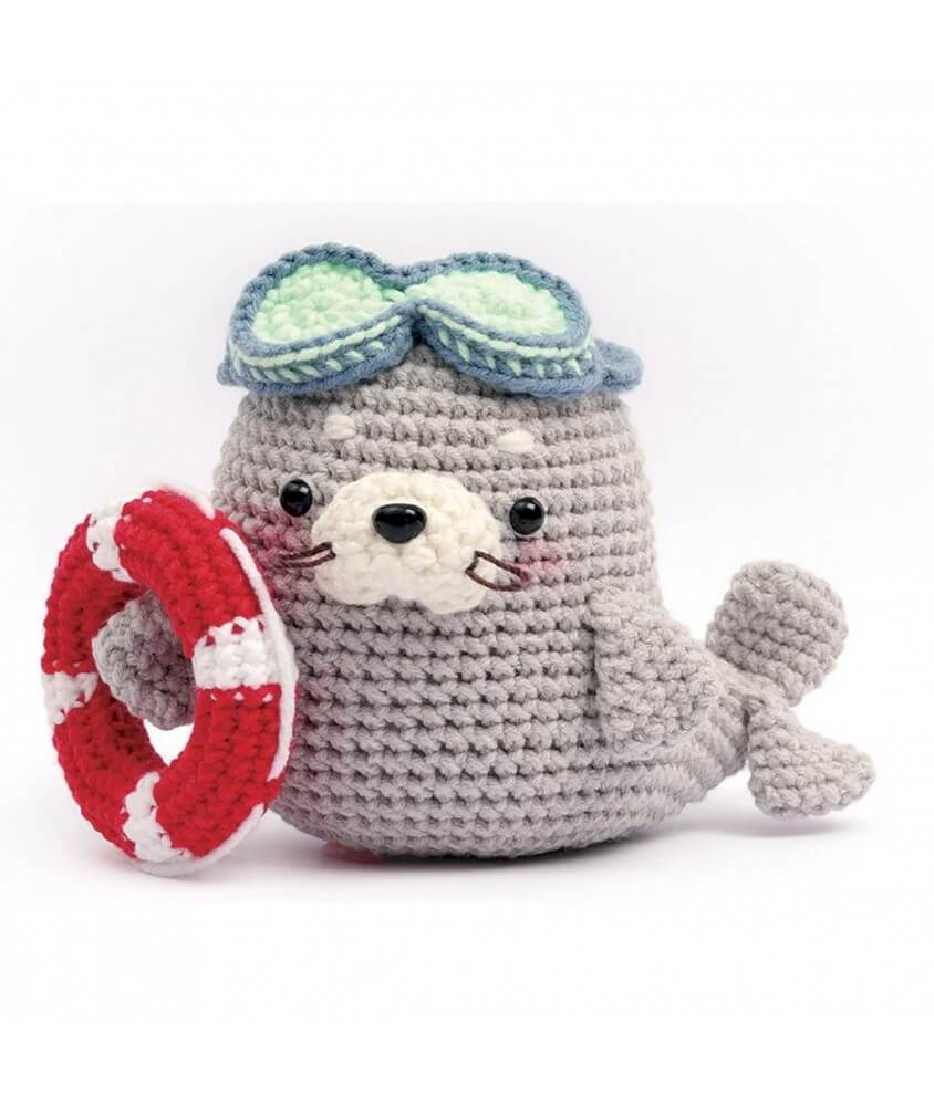 Kit crochet Minigurumi Natto le phoque Graine Créative 13cm