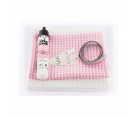 Kit couture 1 étui brosse à dents et 2 pochettes à savon en popeline Vichy
