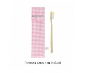 Kit couture 1 étui brosse à dents et 2 pochettes à savon en popeline Vichy