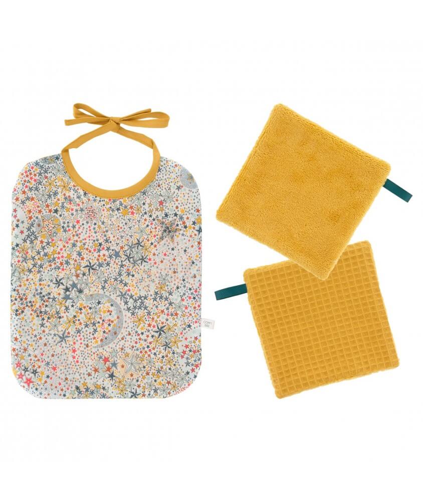 Kit couture premier repas, bavoir en tissu Liberty ® Adelajda - niveau débutant Kit couture premier repas, bavoir en tissu Liberty ® Adelajda - niveau débutant
