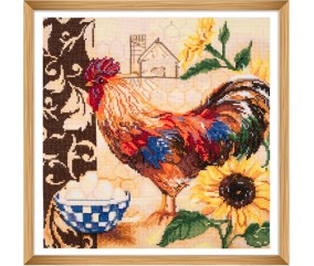 Kit de Point de Croix Comptée – Coq de campagne – 36 x 36 cm - Trimits