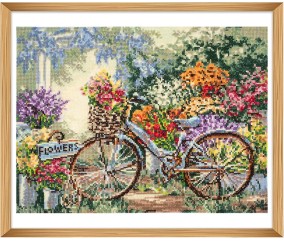 Kit de Point de Croix Comptée – Bicyclette – 41,5 x 31 cm - Trimits