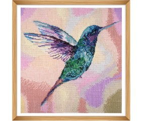 Kit de Point de Croix Comptée – Colibri – 36 x 36 cm - Trimits