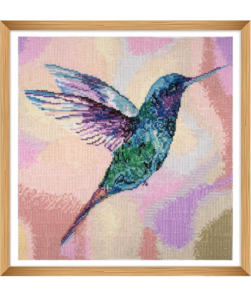 Kit de Point de Croix Comptée – Colibri – 36 x 36 cm - Trimits Kit de Point de Croix Comptée – Colibri – 36 x 36 cm - Trimits