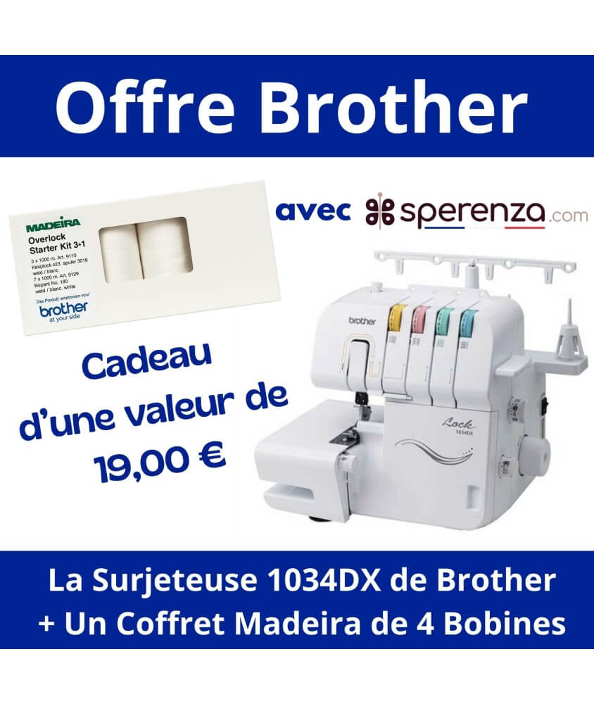 Surjeteuse 1034DX - Brother - Garantie 5 ans soldes exceptionnelle promo promotion affaire Surjeteuse 1034DX - Brother - Garantie 5 ans soldes exceptionnelle promo promotion affaire